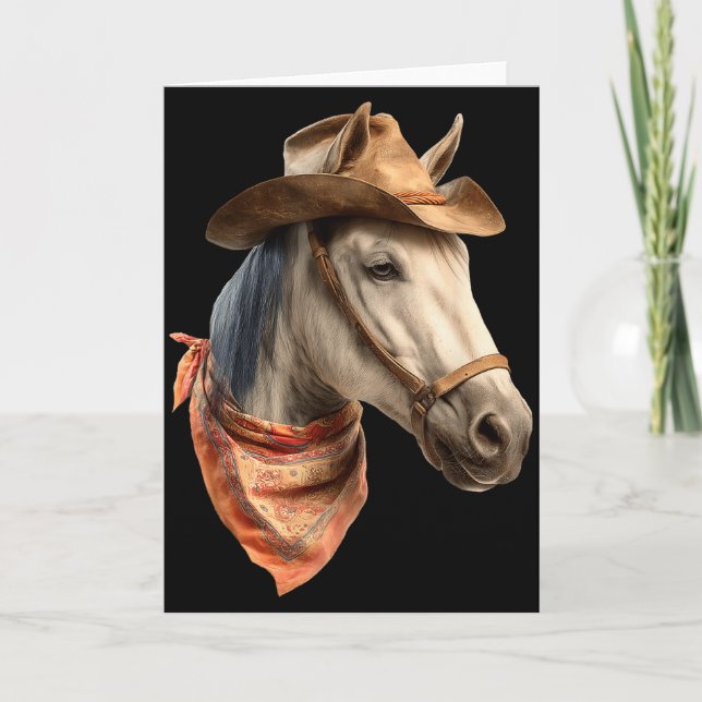 Horse Cowboy Equestrian Riding Funny Graphic  Card (Front)