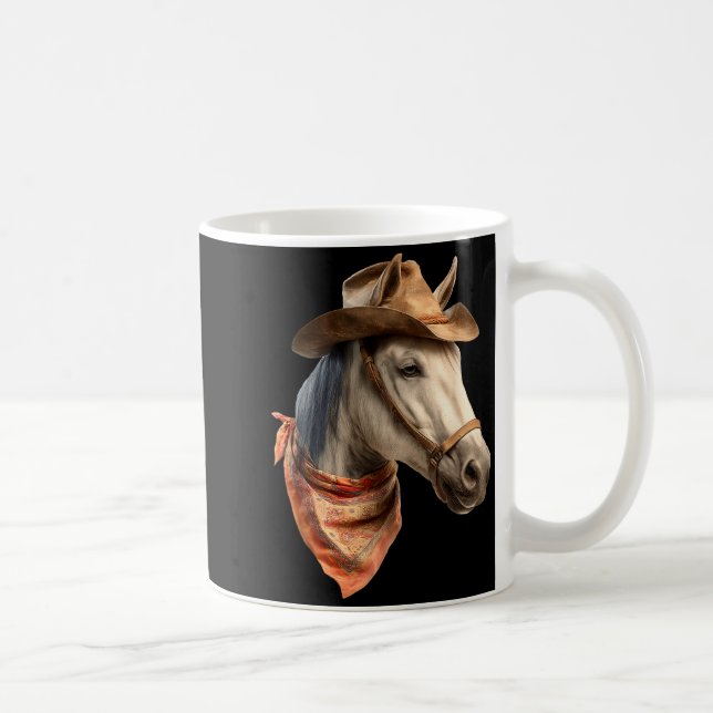 Horse Cowboy Equestrian Riding Funny Graphic  Coffee Mug (Right)