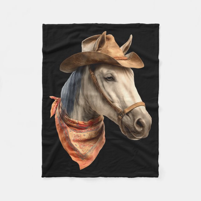 Horse Cowboy Equestrian Riding Funny Graphic  Fleece Blanket (Front)