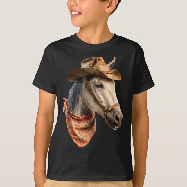 Horse Cowboy Equestrian Riding Funny Graphic  T-Shirt (Front)