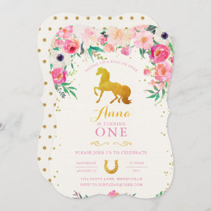 Horse Cowgirl Birthday Invitation