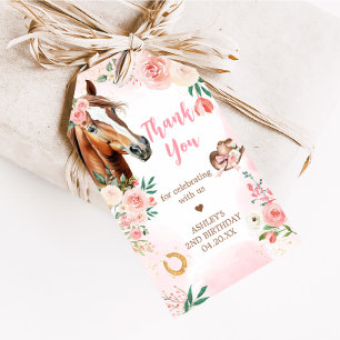 Horse Cowgirl Birthday Party Favor Tags