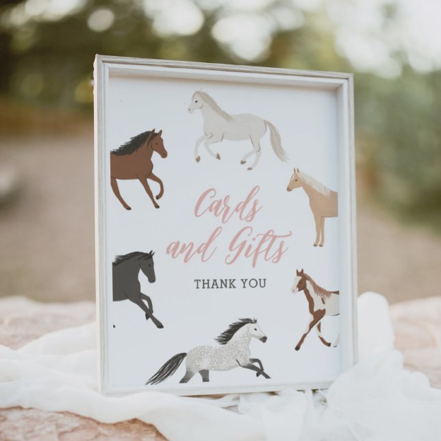 Horse Cowgirl Equestrian Birthday Cards and Gifts Poster (Creator Uploaded)