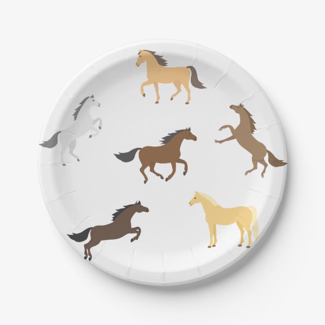 Horse Cowgirl Equestrian Elegant 1st Birthday  Paper Plate (Front)