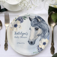 Horse cowgirl ranch baby shower tableware