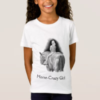 Horse-Crazy Girl: Pencil Art Girl Riding Horseback
