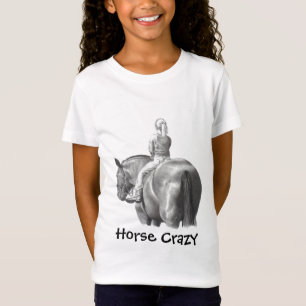 HORSE CRAZY: SHIRT: GIRL: PENCIL, HORSEBACK T-Shirt