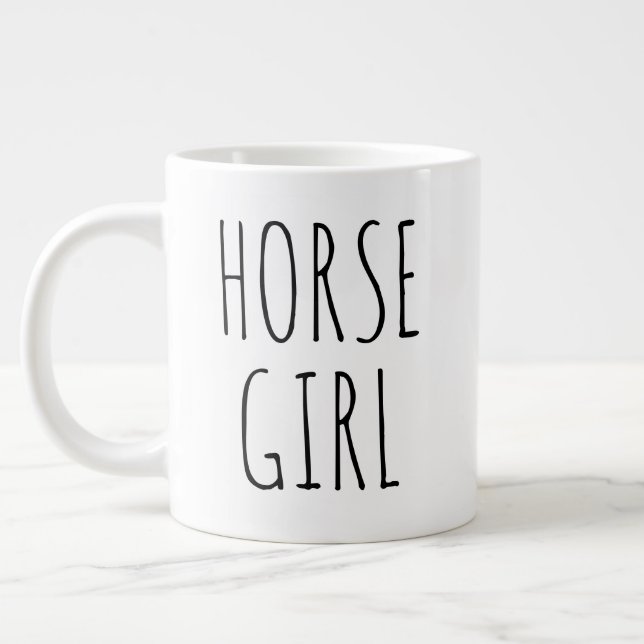 "Horse Crazy" Simple Modern Farmhouse Large Coffee Mug (Left)