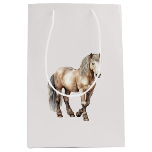 Horse Cream Birthday Medium Gift Bag