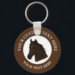 Horse Custom Text Classic Icon Logo  Key Ring<br><div class="desc">horse Custom Text</div>