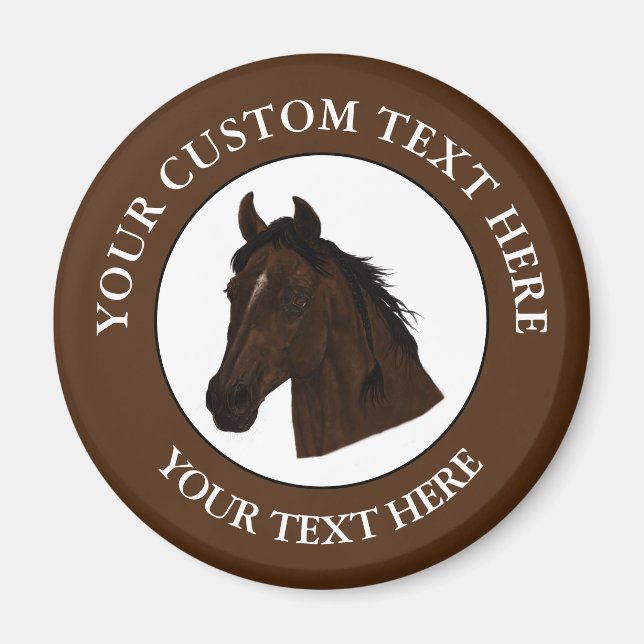 Horse Custom Text Classic Icon Logo  Magnet (Front)