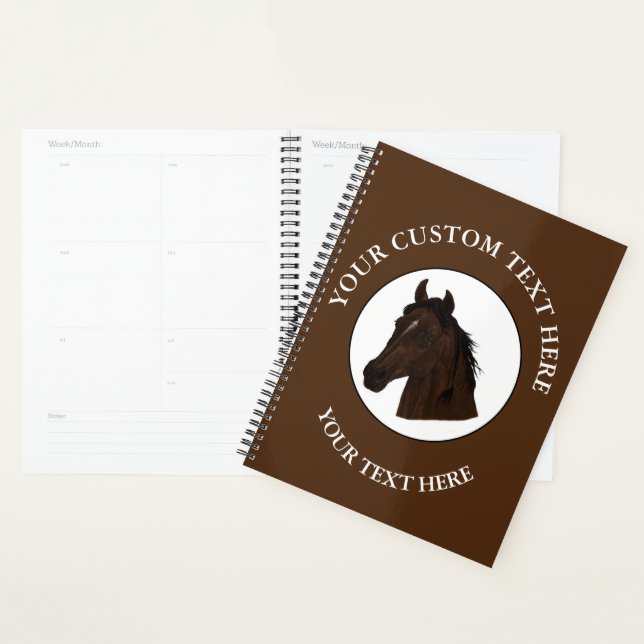 Horse Custom Text Classic Icon Logo  Planner (Display)