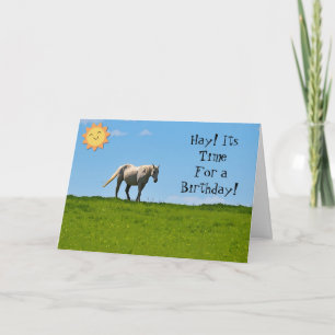Horse Cute Pun Art Birthday Card