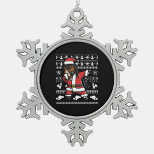 Horse Dab dance Funny for Christmas Snowflake Pewter Christmas Ornament