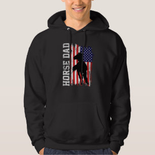 Horse Dad American Flag Like A Regular Dad But Coo Hoodie