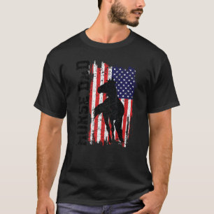 Horse Dad American Flag Like A Regular Dad But Coo T-Shirt