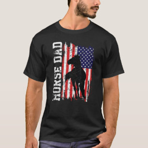 Horse Dad American Flag Like A Regular Dad But Coo T-Shirt