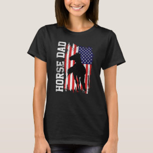 Horse Dad American Flag Like A Regular Dad But Coo T-Shirt