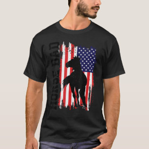 Horse Dad American Flag Like A Regular Dad But Coo T-Shirt