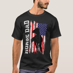 Horse Dad American Flag Like A Regular Dad But Coo T-Shirt