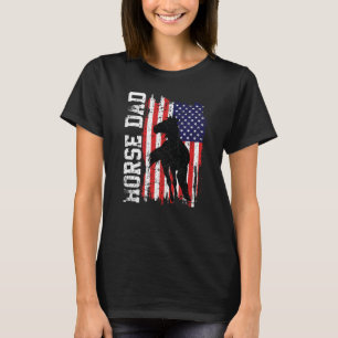 Horse Dad American Flag Like A Regular Dad But Coo T-Shirt
