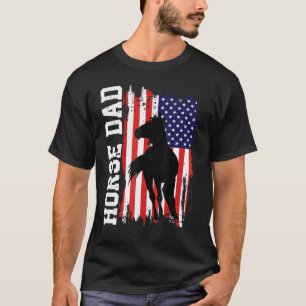 Horse Dad American Flag Like A Regular Dad But Coo T-Shirt