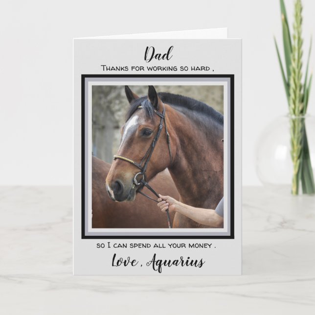 Horse Dad - Father's Day - Horse Photo Funny Joke Card (Front)