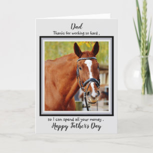 Horse Dad — Funny Father's Day — Horse Photo H Card