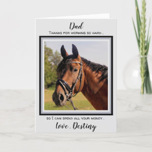 Horse Dad - Horse Photo Funny Father's Day - Humou Card