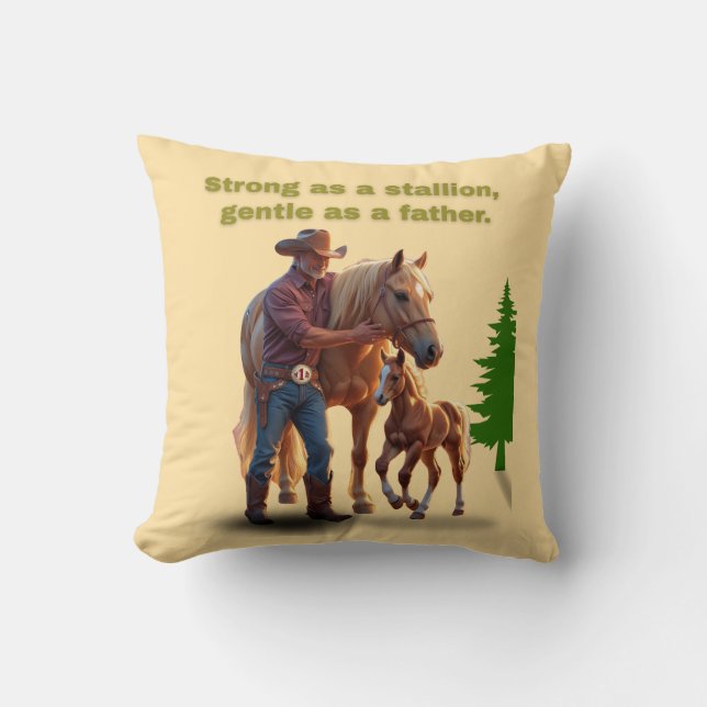 Horse Dad Pride – Father’s Day Equestrian Edition Cushion (Front)