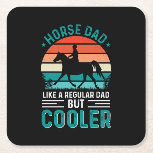 Horse Dad Square Paper Coaster