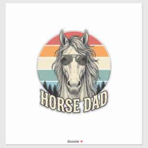 Horse Dad Vintage Sunset Engraving Vector Design_1