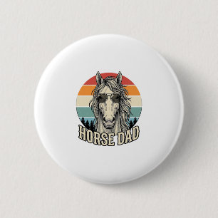 Horse Dad Vintage Sunset Engraving Vector Design_1 6 Cm Round Badge