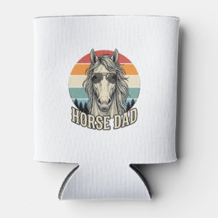 Horse Dad Vintage Sunset Engraving Vector Design_1 Can Cooler
