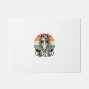 Horse Dad Vintage Sunset Engraving Vector Design_1 Doormat