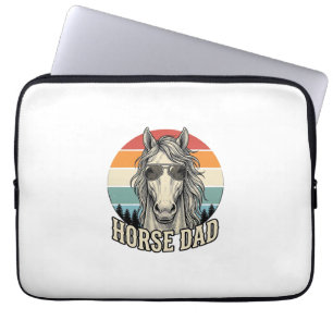 Horse Dad Vintage Sunset Engraving Vector Design_1 Laptop Sleeve