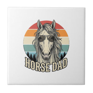 Horse Dad Vintage Sunset Engraving Vector Design_1 Tile