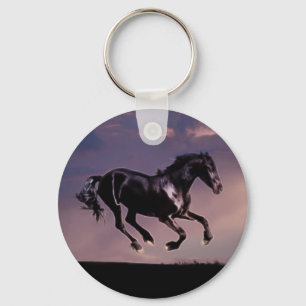 Horse dance at sunset key ring