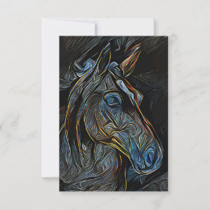 Horse Dark Thank You Card