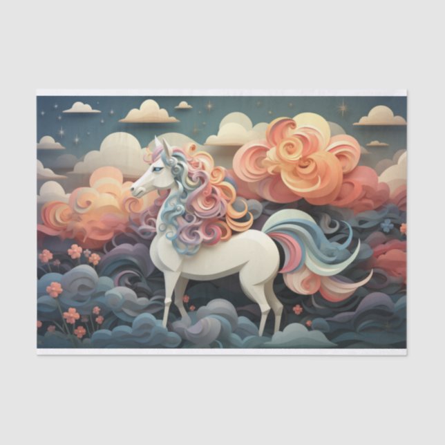 Horse deco style decoupage tissue paper (Front)