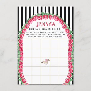 Horse Derby Bridal Shower Bingo Enclosure Card