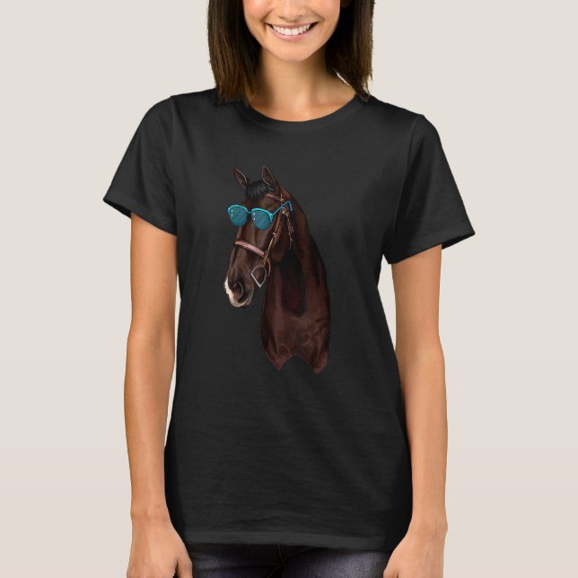 Horse Derby Horse Racing Horseback Riding Horse Lo T-Shirt (Front)