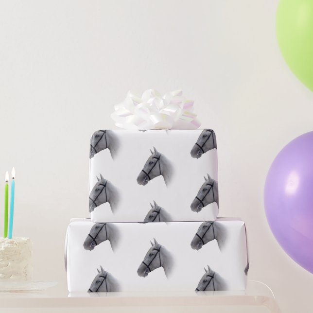 Horse Design Any Colour Background Wrapping Paper (Party Gifts)