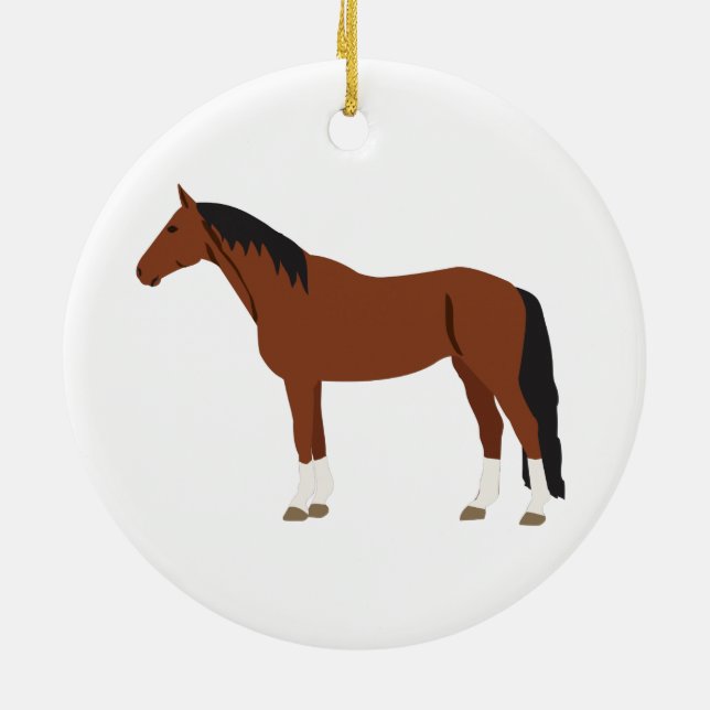Horse Design Ceramic Tree Decoration (Back)