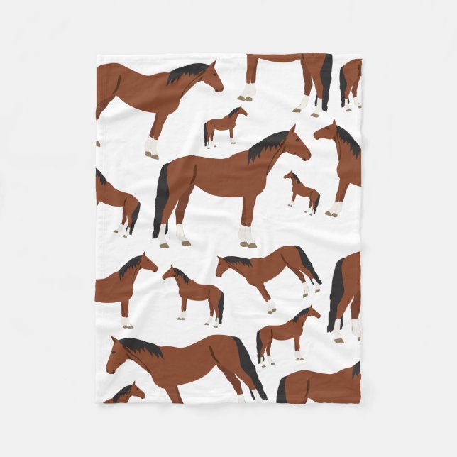 Horse Design Fleece Blanket (Front)