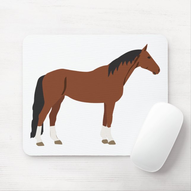 Horse Design Mouse Mat (With Mouse)