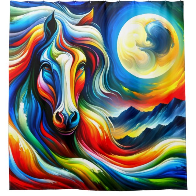 Horse Design Shower Curtain (Front)