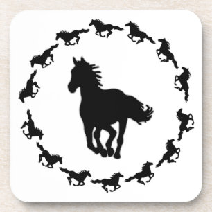 Horse Design Silhouette Coaster