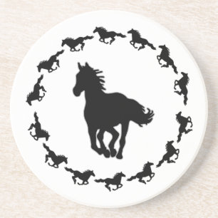Horse Design Silhouette Coaster