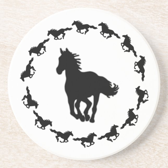 Horse Design Silhouette Coaster (Front)